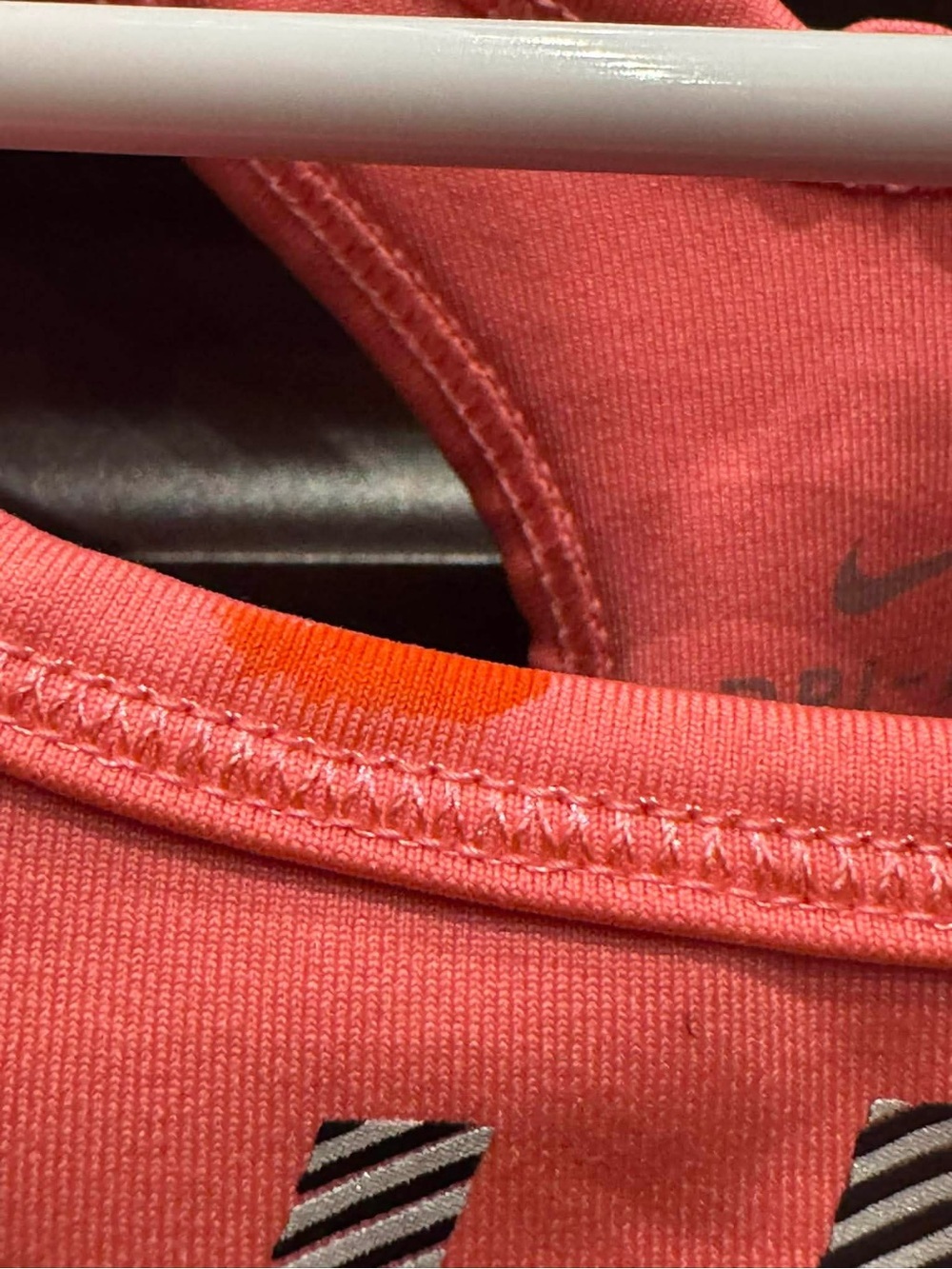 Nike Coral Pink Sports Bra with Black Band small mark on front see pics MEDIUM - Picture 4 of 5